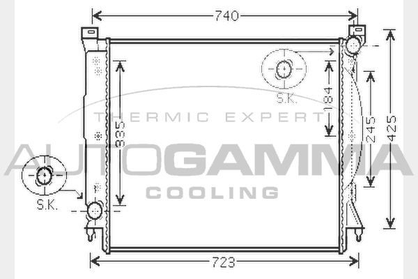 104589 AUTOGAMMA Радиатор, охлаждение двигателя