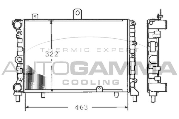 100450 AUTOGAMMA Радиатор, охлаждение двигателя