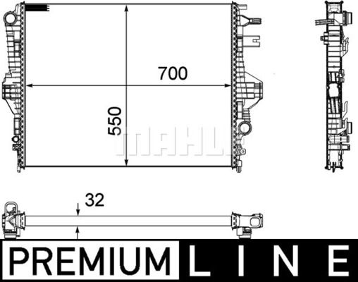 CR1184000P MAHLE Радиатор, охлаждение двигателя