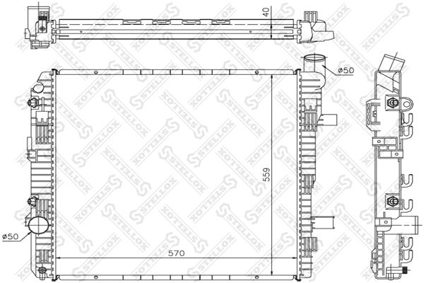 1025888SX STELLOX Радиатор, охлаждение двигателя