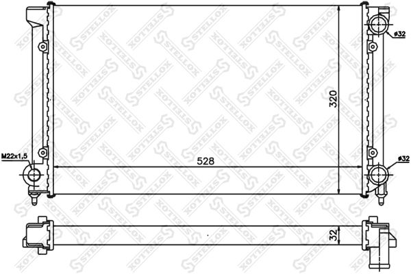 1025003SX STELLOX Радиатор, охлаждение двигателя