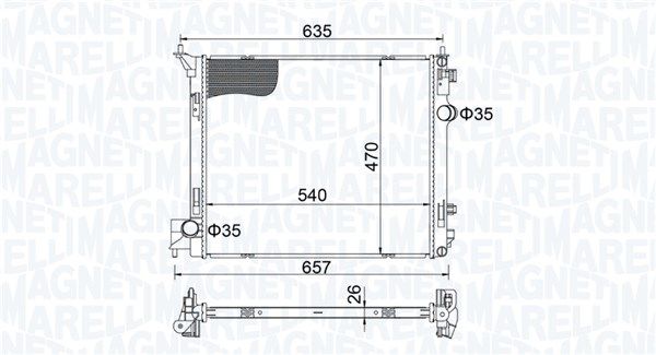 350213205800 MAGNETI MARELLI Радиатор, охлаждение двигателя