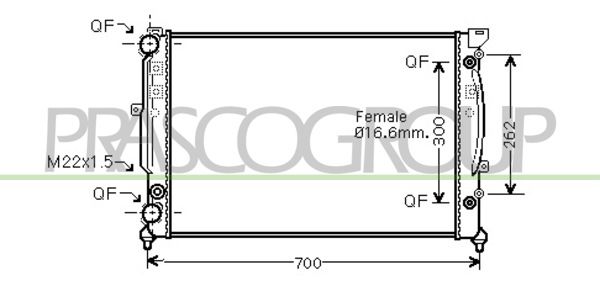 AD017R009 PRASCO Радиатор, охлаждение двигателя