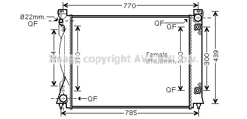 AI2236 AVA QUALITY COOLING Радиатор, охлаждение двигателя