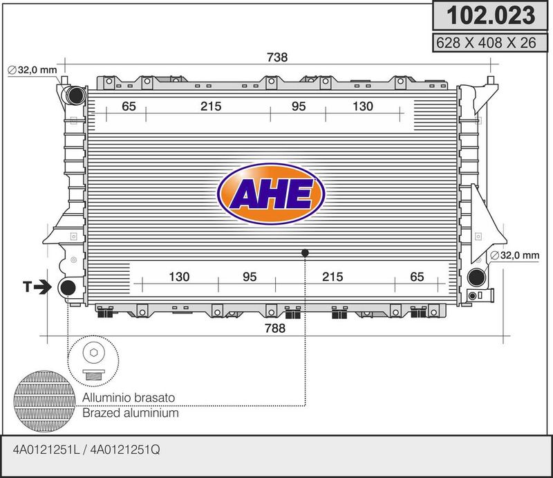 102023 AHE Радиатор, охлаждение двигателя