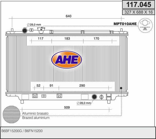 117045 AHE Радиатор, охлаждение двигателя