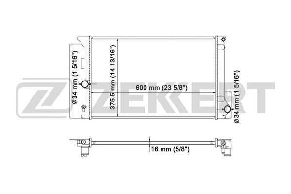 MK1544 ZEKKERT Радиатор, охлаждение двигателя