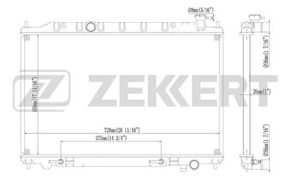 MK1463 ZEKKERT Радиатор, охлаждение двигателя