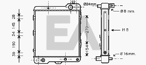 31R02071 EACLIMA Радиатор, охлаждение двигателя