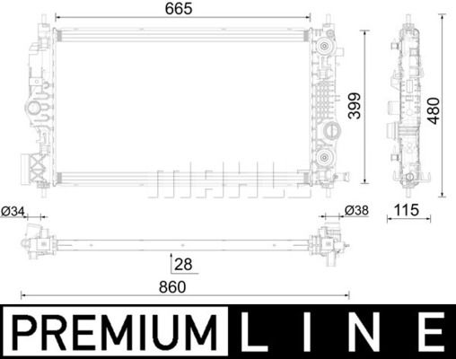 CR2593000P MAHLE Радиатор, охлаждение двигателя