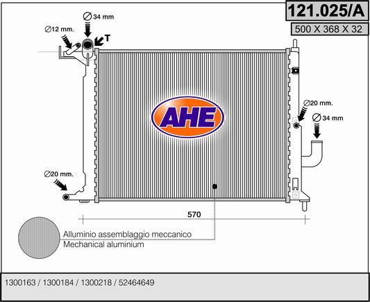 121025A AHE Радиатор, охлаждение двигателя