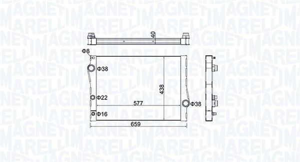 350213163500 MAGNETI MARELLI Радиатор, охлаждение двигателя