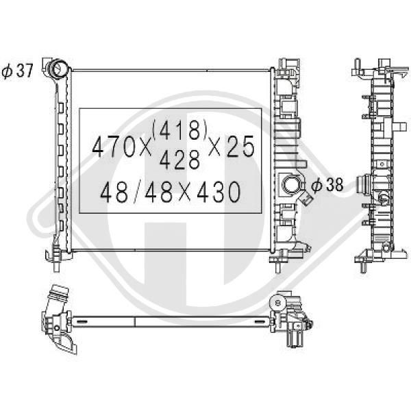 DCM2707 DIEDERICHS Радиатор, охлаждение двигателя