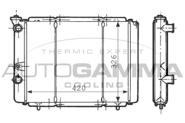 100841 AUTOGAMMA Радиатор, охлаждение двигателя