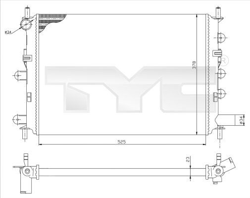 7100034R TYC Радиатор, охлаждение двигателя