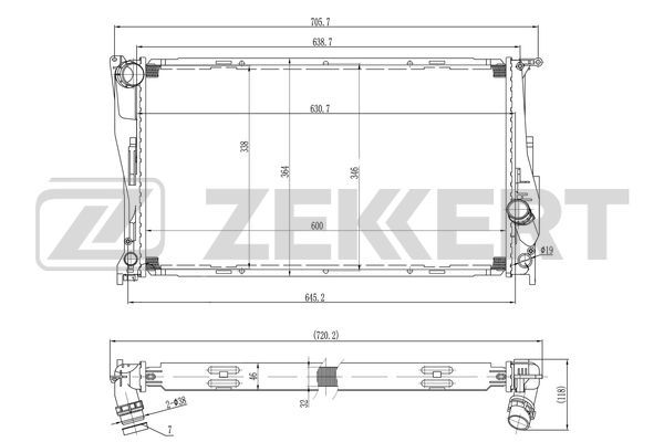 MK1576 ZEKKERT Радиатор, охлаждение двигателя