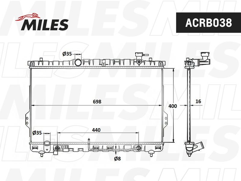 ACRB038 MILES Радиатор, охлаждение двигателя