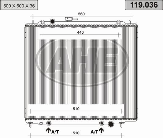 119036 AHE Радиатор, охлаждение двигателя