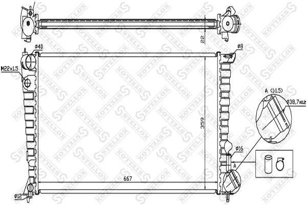 1025654SX STELLOX Радиатор, охлаждение двигателя