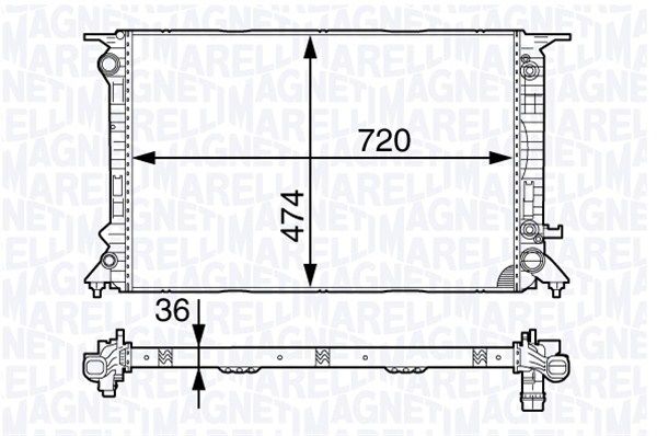 350213141900 MAGNETI MARELLI Радиатор, охлаждение двигателя