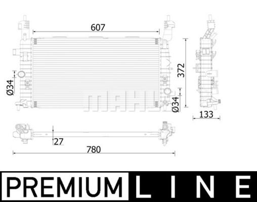 CR1499000P MAHLE Радиатор, охлаждение двигателя