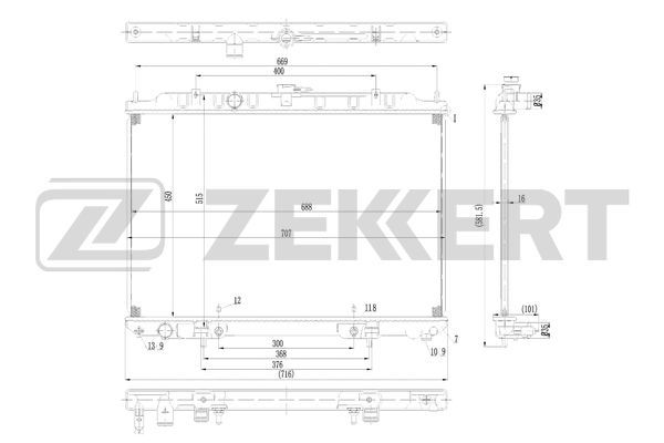 MK1573 ZEKKERT Радиатор, охлаждение двигателя