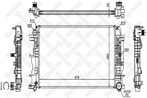 1026552SX STELLOX Радиатор, охлаждение двигателя