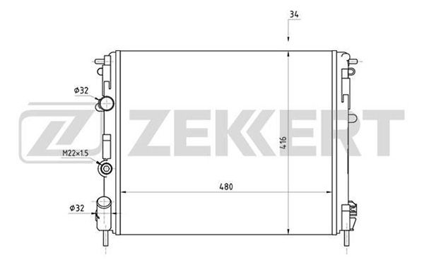 MK1042 ZEKKERT Радиатор, охлаждение двигателя