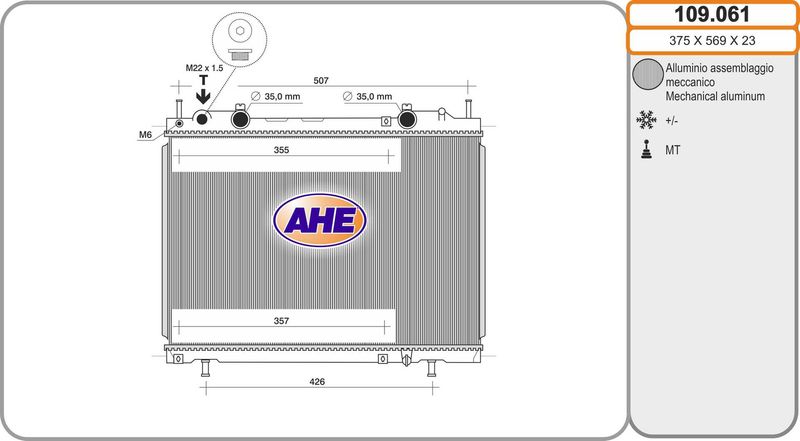 109061 AHE Радиатор, охлаждение двигателя