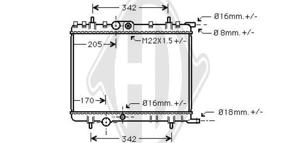 DCM2809 DIEDERICHS Радиатор, охлаждение двигателя