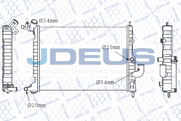 M020033A JDEUS Радиатор, охлаждение двигателя