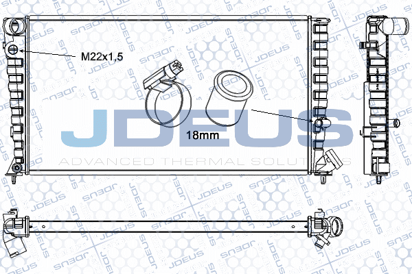 RA0070130 JDEUS Радиатор, охлаждение двигателя