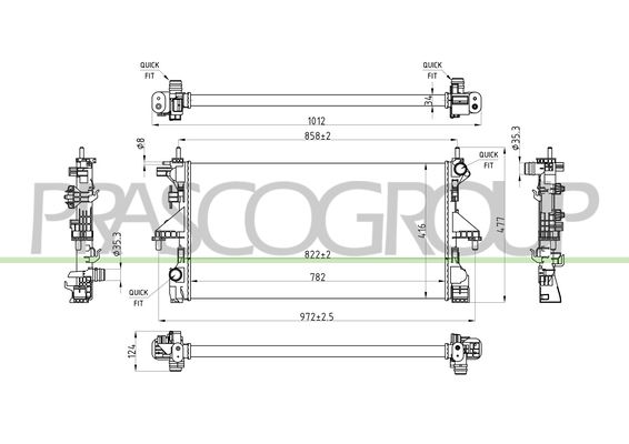 CI954R001 PRASCO Радиатор, охлаждение двигателя