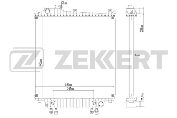 MK1599 ZEKKERT Радиатор, охлаждение двигателя