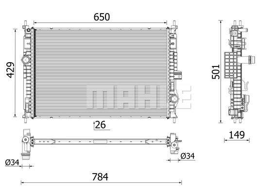 CR2710000P MAHLE Радиатор, охлаждение двигателя