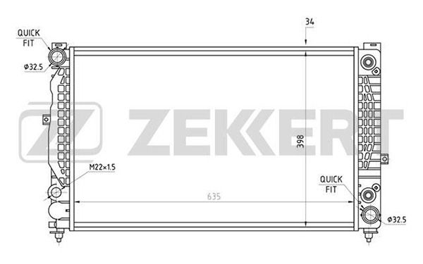 MK1067 ZEKKERT Радиатор, охлаждение двигателя