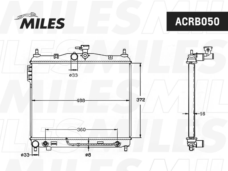 ACRB050 MILES Радиатор, охлаждение двигателя