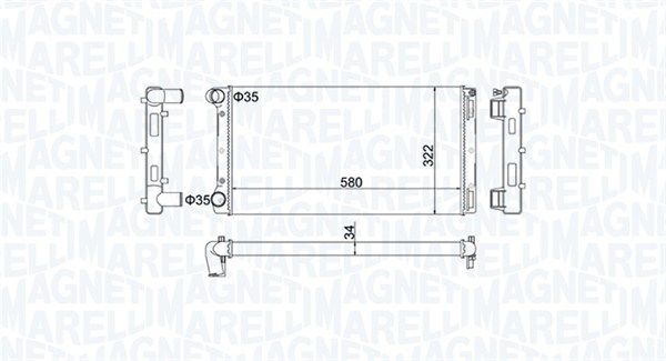 350213163400 MAGNETI MARELLI Радиатор, охлаждение двигателя