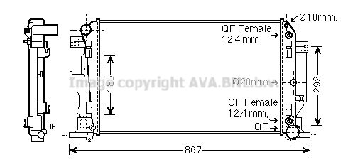 MS2445 AVA QUALITY COOLING Радиатор, охлаждение двигателя