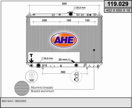 119029 AHE Радиатор, охлаждение двигателя