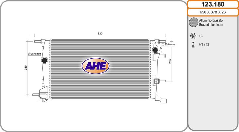 123180 AHE Радиатор, охлаждение двигателя