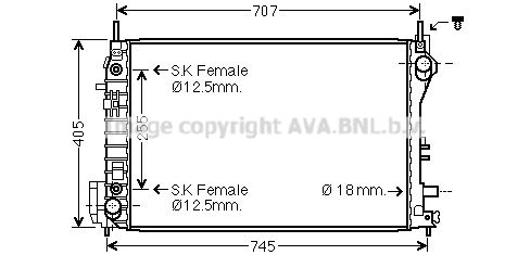 OL2559 AVA QUALITY COOLING Радиатор, охлаждение двигателя