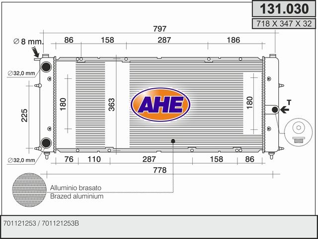 131030 AHE Радиатор, охлаждение двигателя