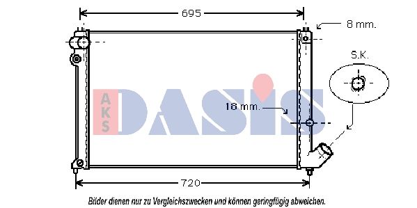 161810N AKS DASIS Радиатор, охлаждение двигателя