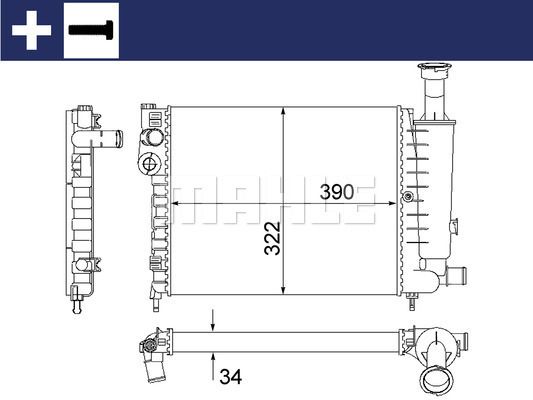 CR491000S MAHLE Радиатор, охлаждение двигателя