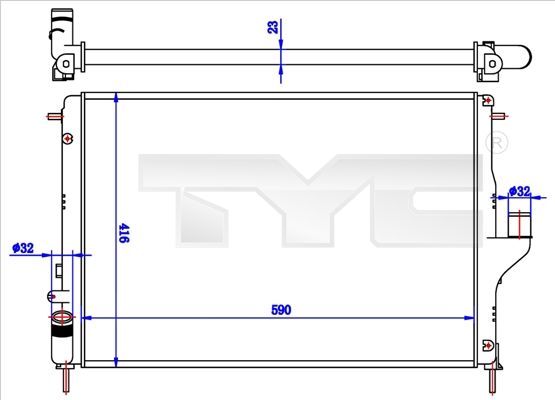 7280056R TYC Радиатор, охлаждение двигателя