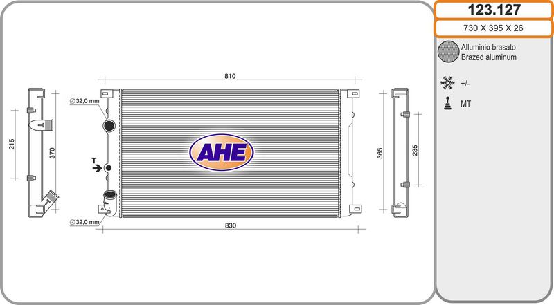 123127 AHE Радиатор, охлаждение двигателя