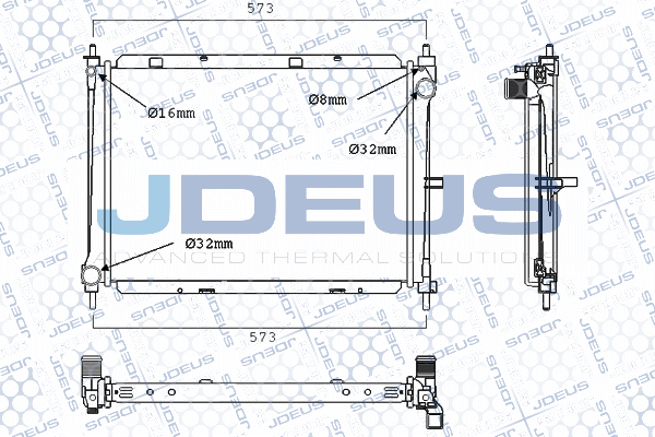 M0190420 JDEUS Радиатор, охлаждение двигателя