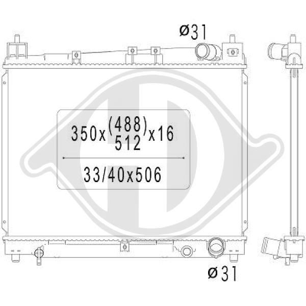 DCM3213 DIEDERICHS Радиатор, охлаждение двигателя