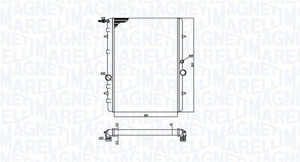 350213191900 MAGNETI MARELLI Радиатор, охлаждение двигателя